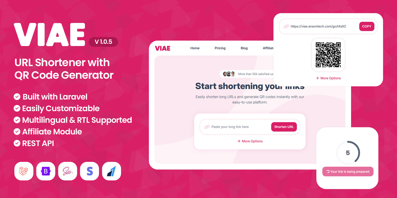 Viae - URL Shortener with QR Code Generator