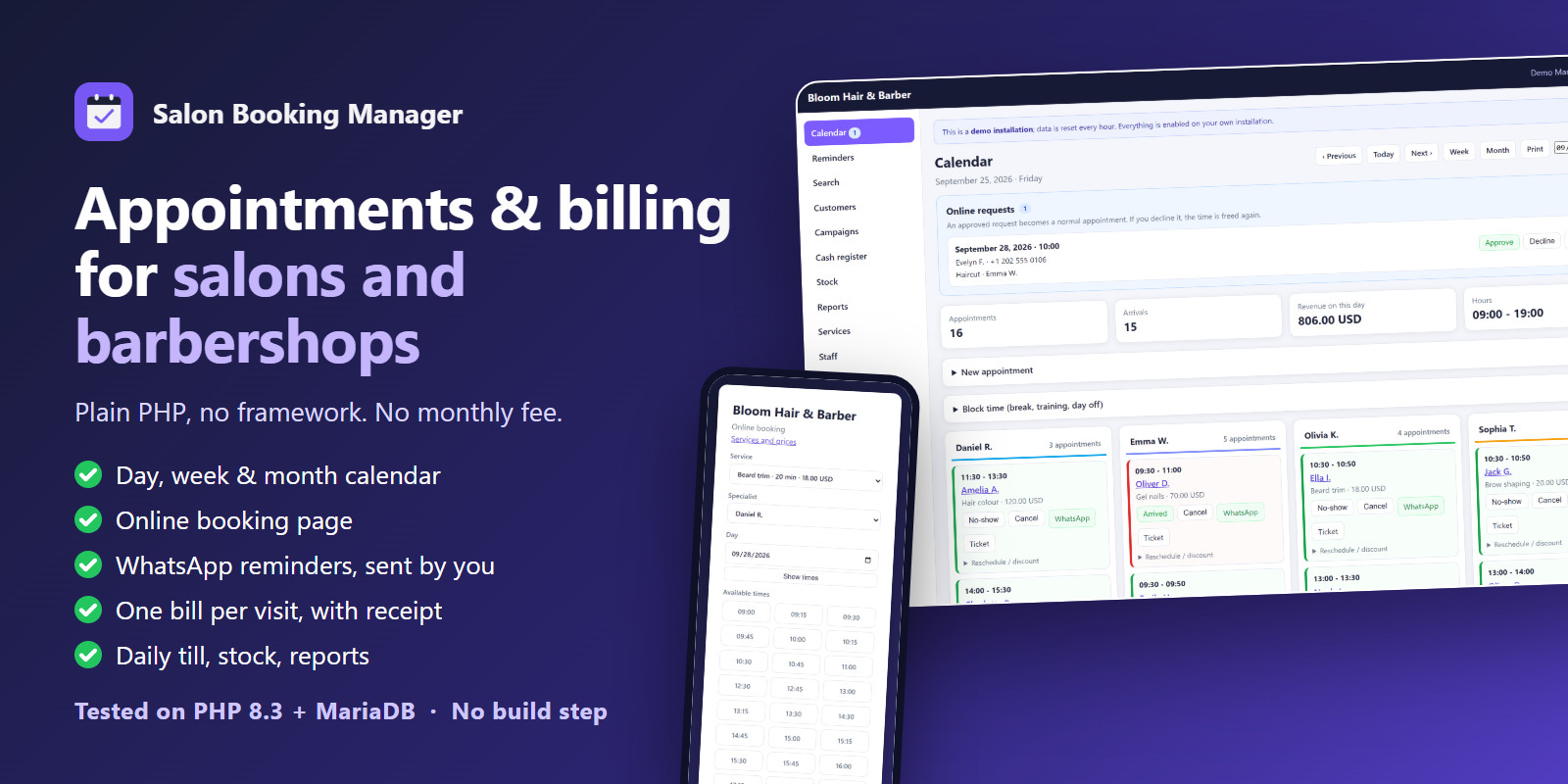 Salon and Barber Booking Manager - PHP Script
