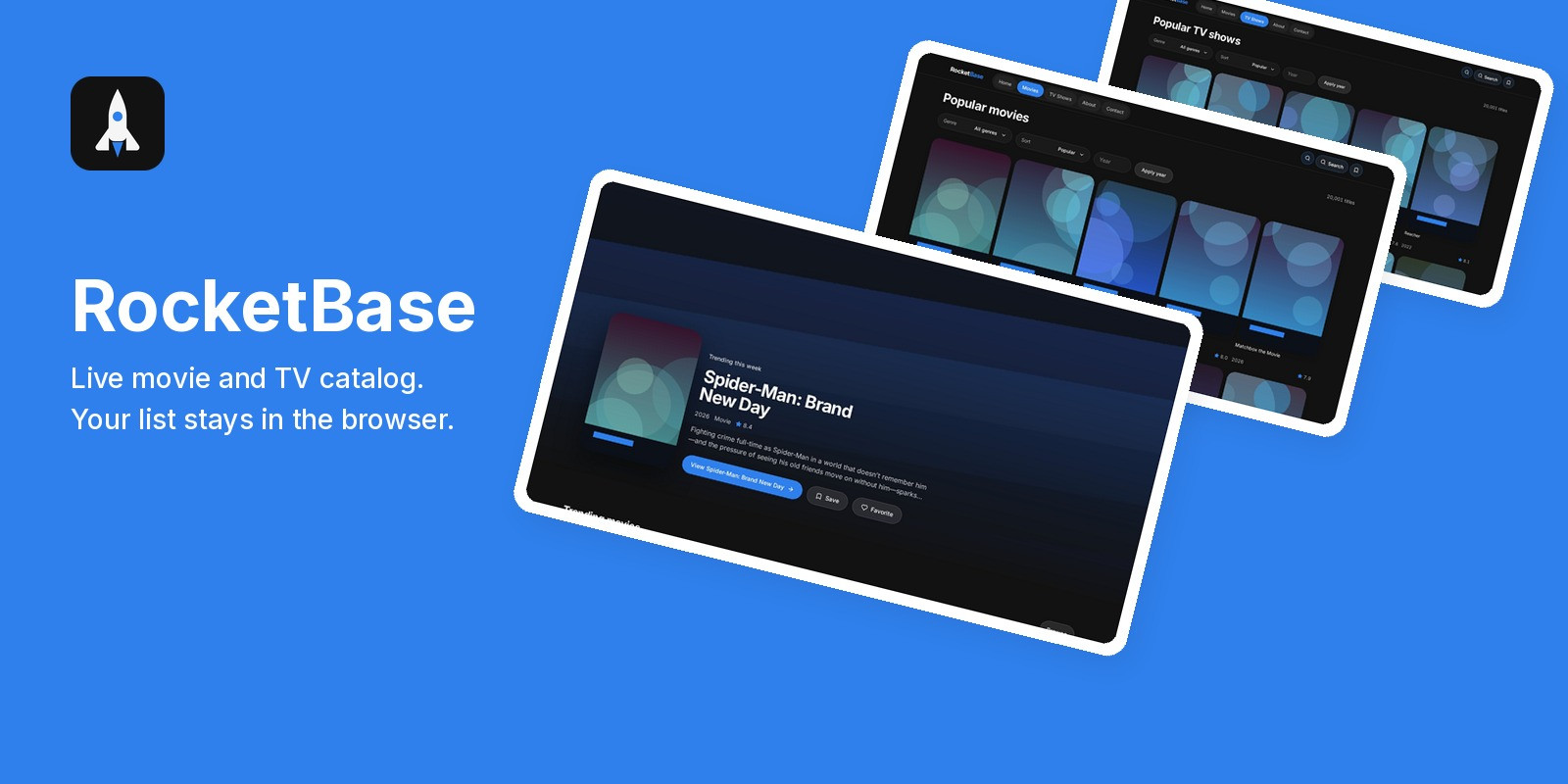 RocketBase - React Movie and TV Catalog