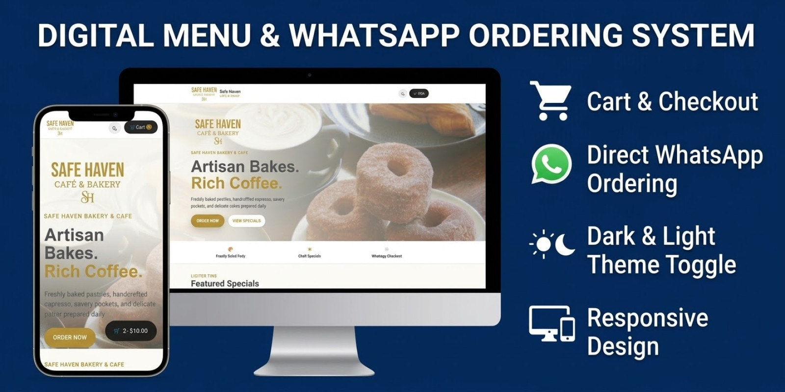 Safe Haven Baker - HTML Restaurant Menu