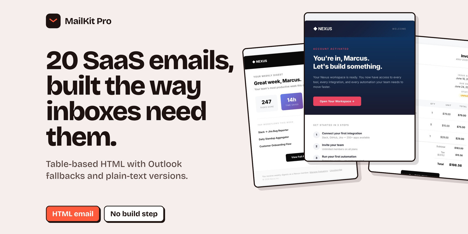MailKit Pro - 20 SaaS HTML Email Templates