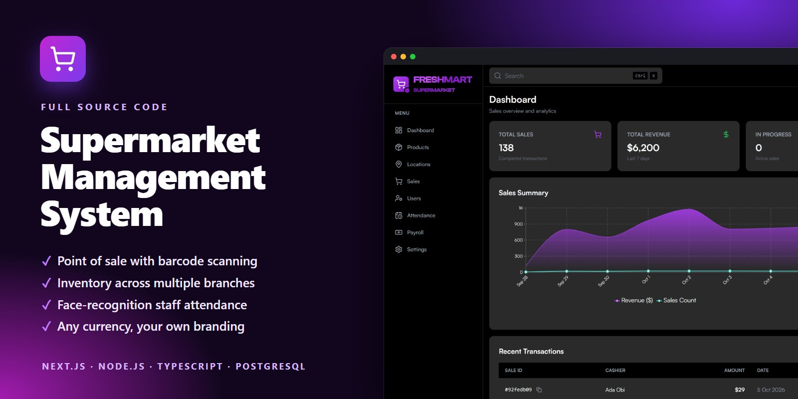 Supermarket POS - Inventory and Face Attendance