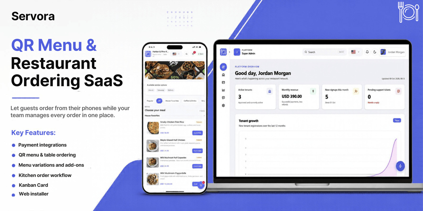 Servora - QR Menu and Restaurant Ordering SaaS