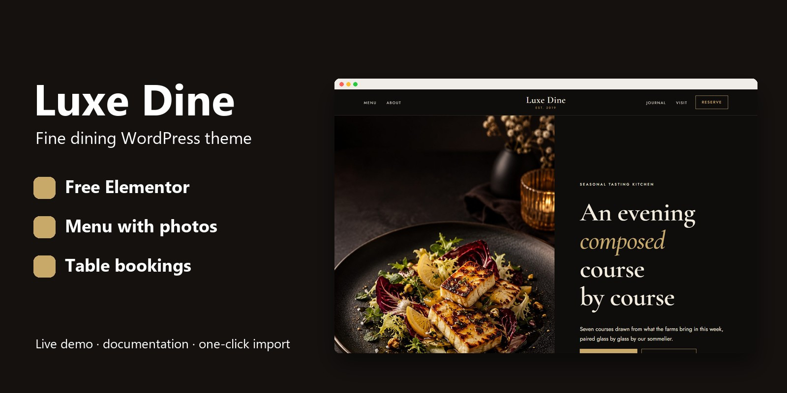 Luxe Dine - Fine Dining Restaurant WordPress Theme