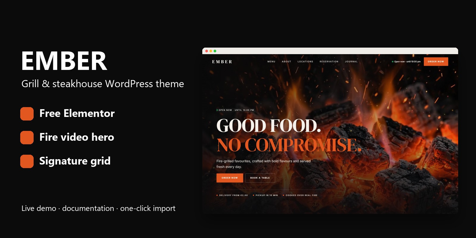 Ember - Grill and Steakhouse WordPress Theme