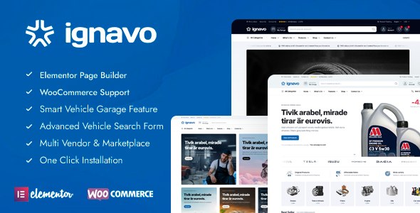 Ignavo - Auto Parts WooCommerce Theme