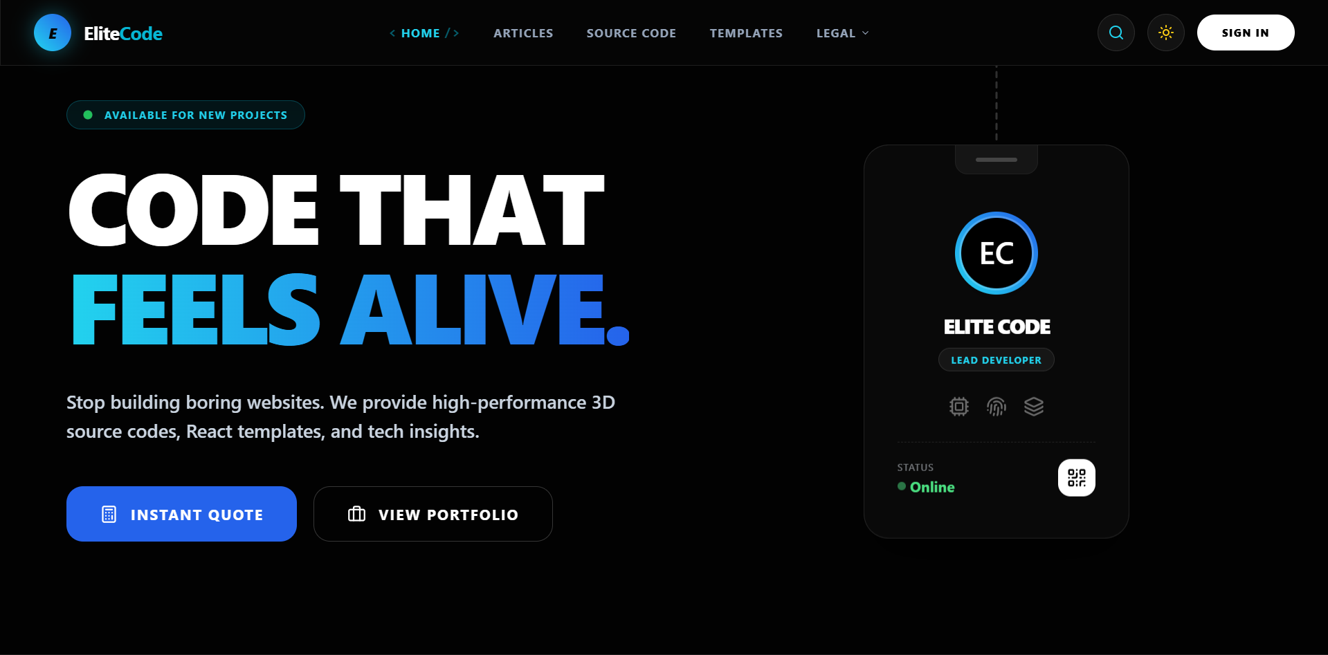Elite Code | 3D React Lab