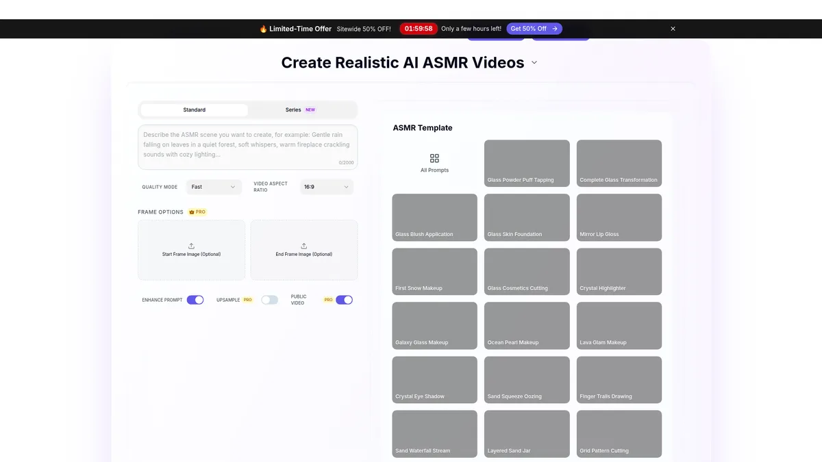 Free AI ASMR Generator: Create ASMR Video & Audio with AI | aiasmr.lol