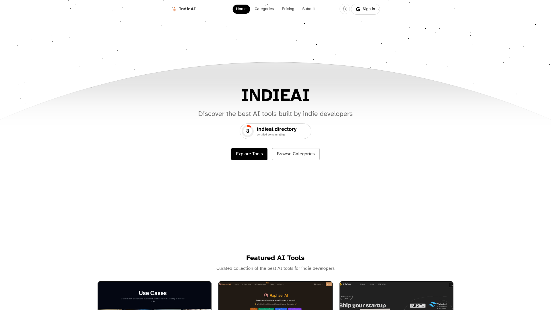 IndieAI - Discover the Best AI Tools Built by Indie Developers | IndieAI