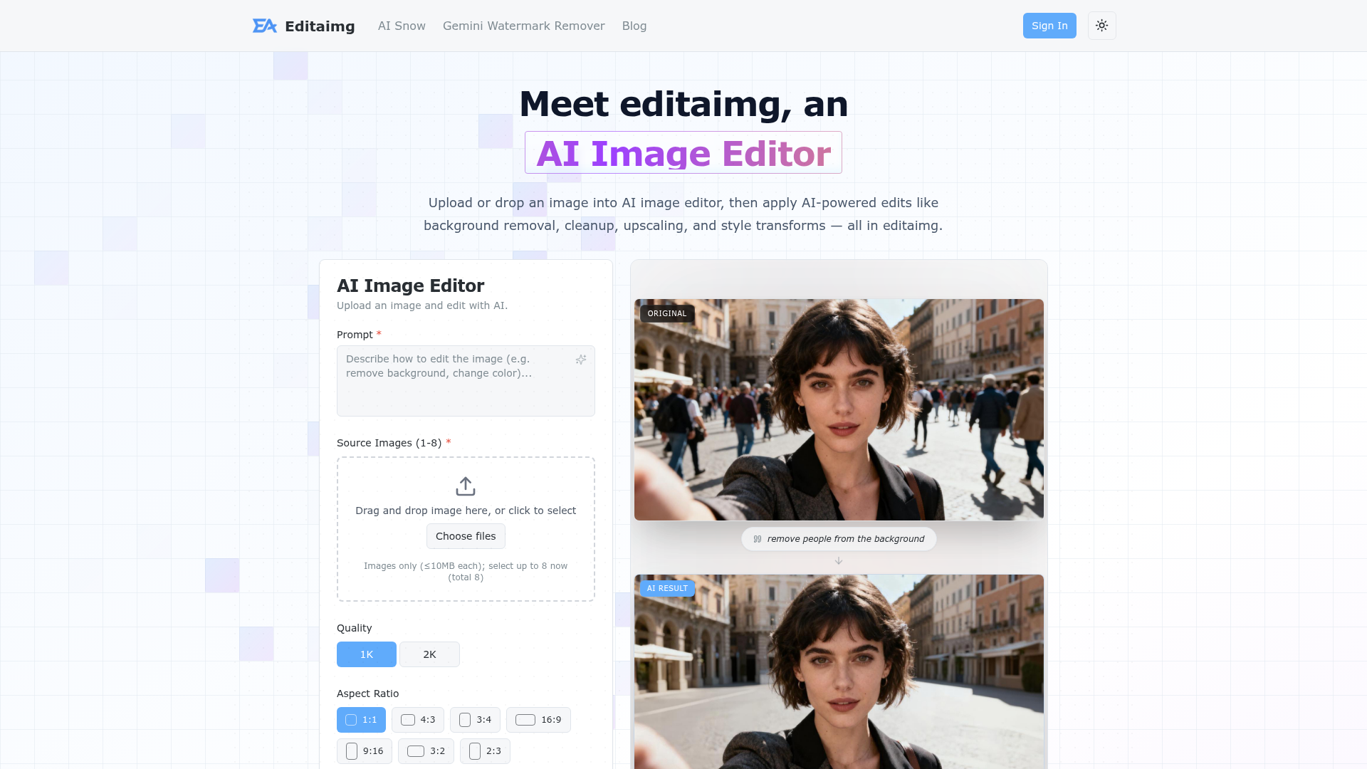 Editaimg: Edit and enhance photos with AI Image Editor icon