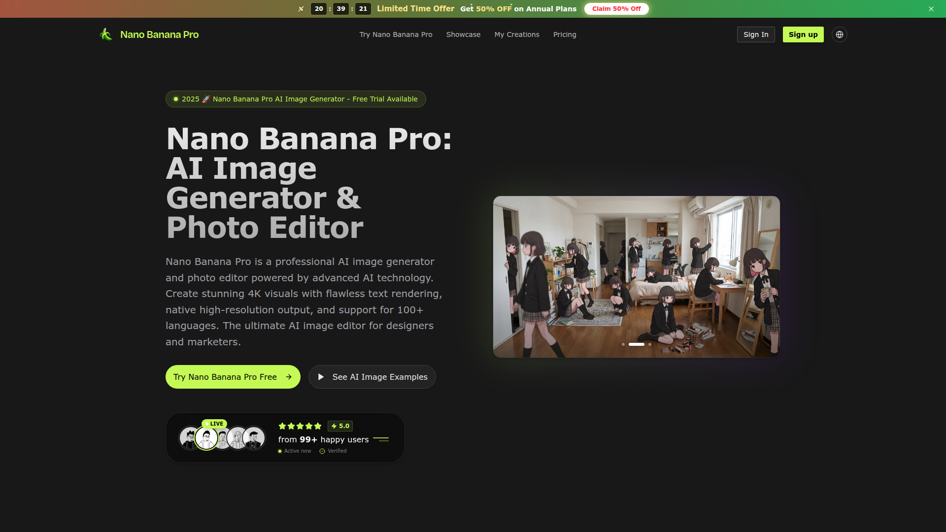 Nano Banana Pro - AI Image Generator & Photo Editor