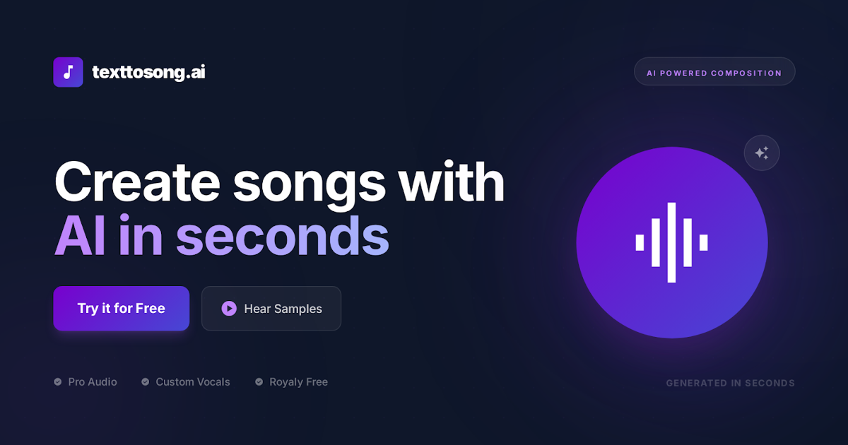 Text to Song AI – AI Song Generator & Lyrics to Music