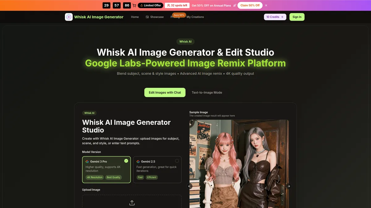 Whisk AI Image Generator - Create Stunning AI Images with Image Input | Free Online Tool