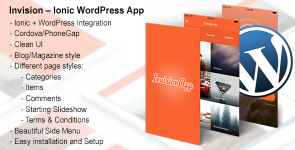 Invision – Ionic WordPress App