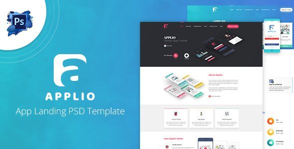 Applio - App Landing PSD Template