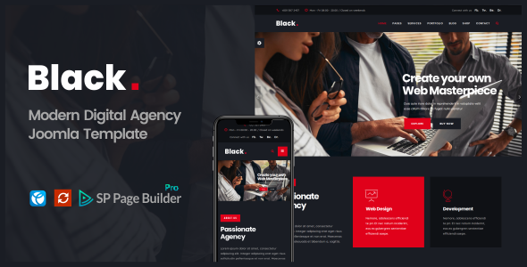 Black - Modern Digital Agency Business Joomla Theme