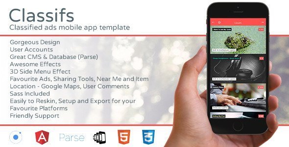 Classifs - Classified Ads Mobile App Template