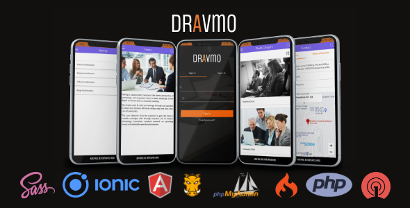 DRAVMO - Ionic ios/Android app Business App