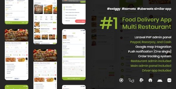 Grocery, Food Delivery Mobile App with Web Panels