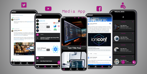 Ionic 5 Media App with YouTube API, HLS Livestream and Admin Panel