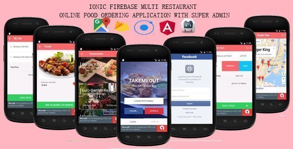 Ionic + Firebase - Multi Restaurant Online Food Ordering System
