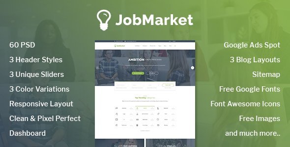 JobMarket - Job Portal PSD Template (Multipurpose)
