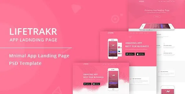 Lifetrakr - Multi-purpose App Landing Page PSD Template