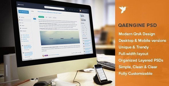 QAEngine - Questions & Answers Site PSD Template