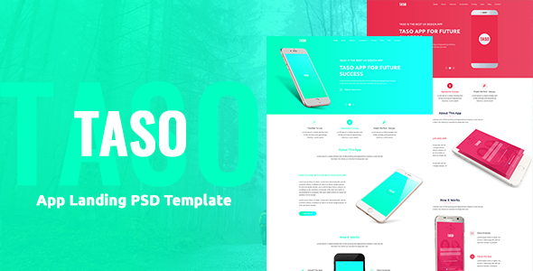 Taso - App Landing PSD Template