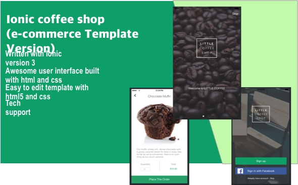 ionic coffee shop (e-commerce Template Version)