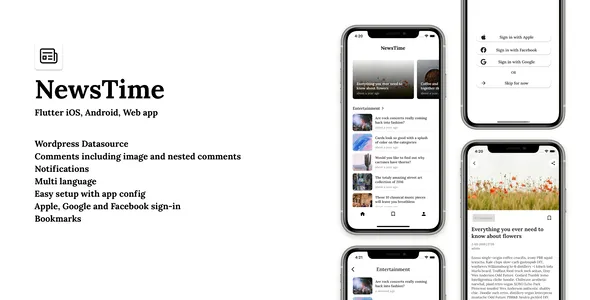 NewsTime - Flutter News App for WordPress