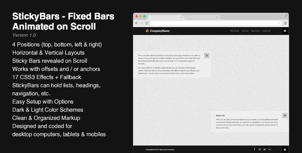 StickyBars - Fixed Bars Animated on Scroll