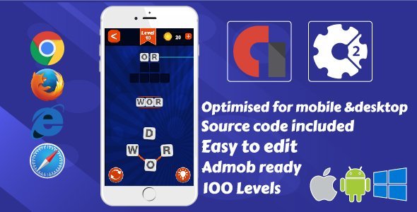 Word Connect .Construct 2 Game + Admob