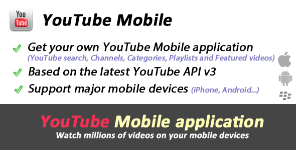 YouTube API Mobile - Videos site
