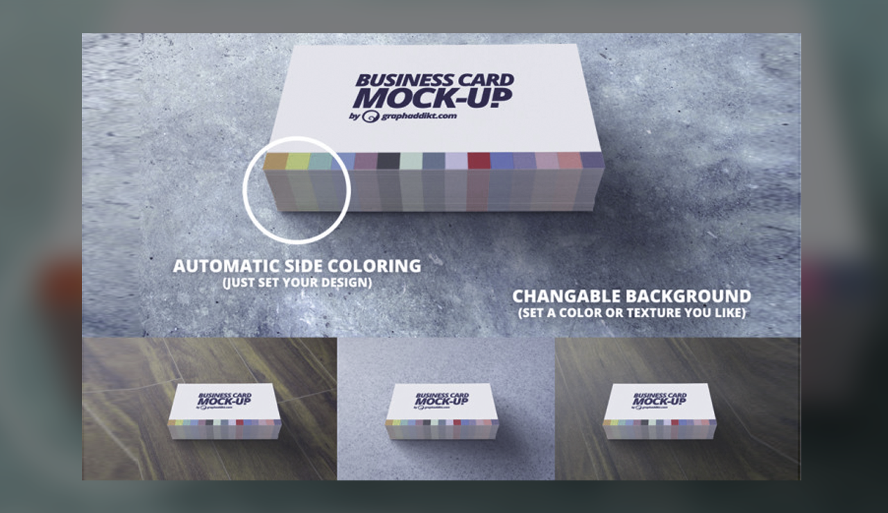 Free PSD business card mockup