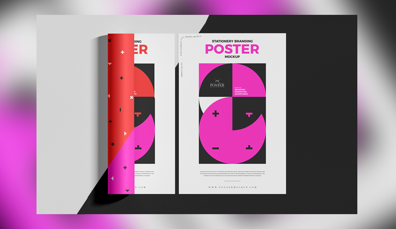 Modern Stationery Branding Poster Mockup