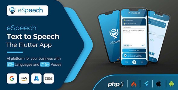 eSpeech - Text to Speech Flutter Full App