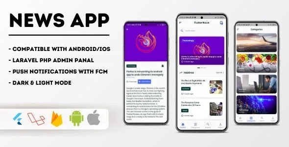 Flutter News App with PHP Laravel Admin Panel