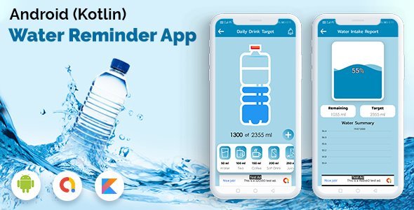 Android Water Reminder - Remind Drink Water (kotlin) (V_2)
