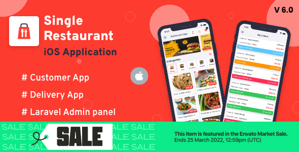 Single Restaurant - iOS User & Delivery Boy Apps With Laravel Admin Panel