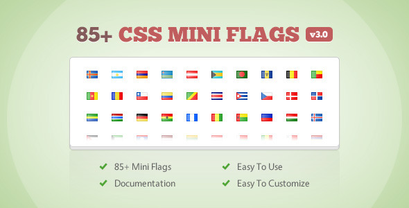 85+ CSS Mini Flags