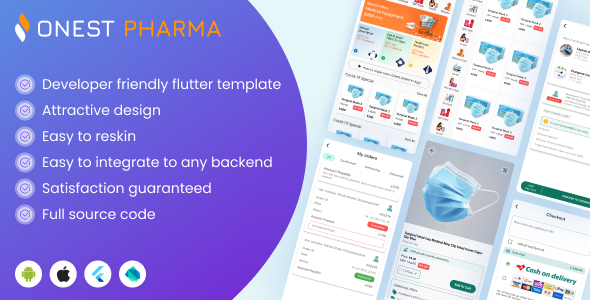 Multi Vendor Pharmacy Ecommerce App UI kit with Google Map Complete Address