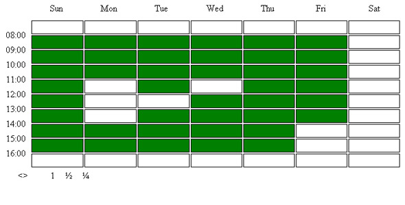 Weekly Schedule Board / Hours Selector
