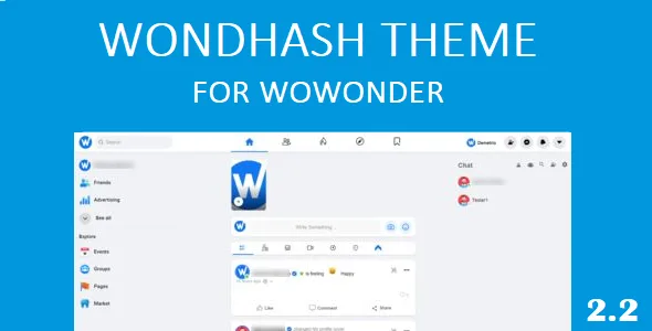 Wondhash - Theme Wowonder Clone Facebook