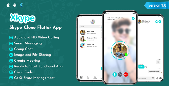 XKype - Skype Clone Flutter App UI Kit