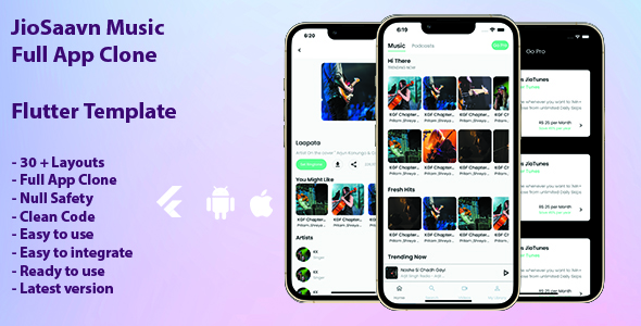 music full app template in flutter / flutter music app template