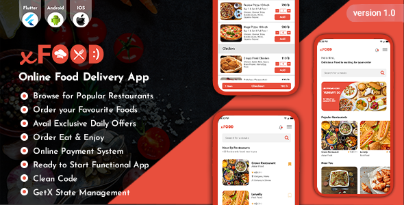 xFood - Online Food Delivery Flutter App UI Kit