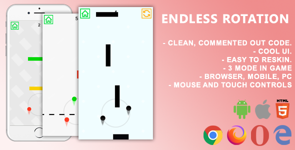 Endless Rotation. Mobile, Html5 Game. .c3p (Construct 3)