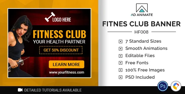 Health & Fitness | Fitness Club Banner (HF008)