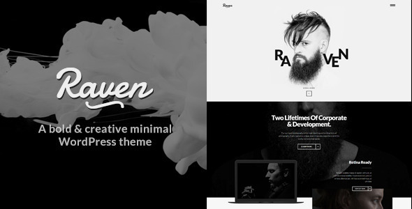 Raven - Creative Black White Minimal WordPress Theme